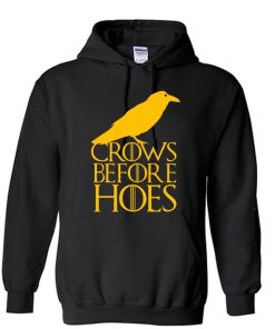 CROWS BEFORE HOES Yellow Unisex Hoodie