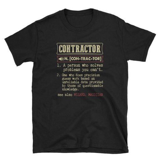 Contractor Dictionary Definition T Shirt