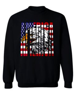 Eagle Mullet American Flag Sweatshirt