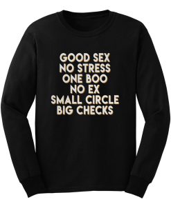 Good Sex No Stress One Boo No Ex Small Circle Big Checks Long Sleeve