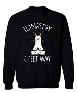 Llamastay Yoga Llama Social Distancing Sweatshirt