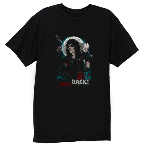 New Popular Alice Cooper Band Hes Back Horror Friday Mens Black T Shirt