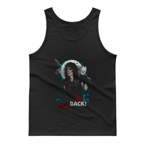 New Popular Alice Cooper Band Hes Back Horror Friday Mens Black Tank Top
