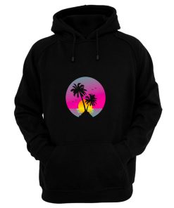 Retro 80s Neon Summer Beach Sunset Hoodie