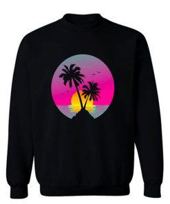 Retro 80s Neon Summer Beach Sunset Sweatshirt