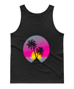 Retro 80s Neon Summer Beach Sunset Tank Top