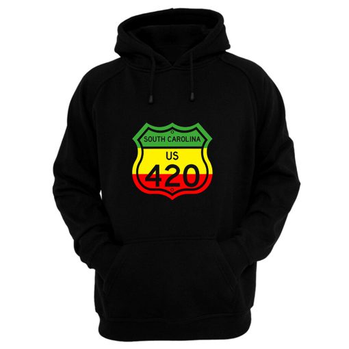 South Carolina Highway 420 in Rasta Colours Hoodie