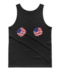 4th of July Sunflower Boobs USA flag Tank Top