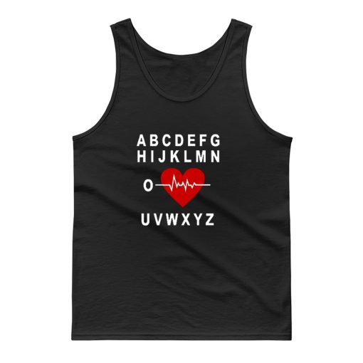 A B C D E F G H Love Heart Heartbeat Tank Top