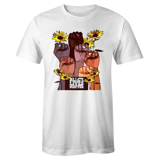 Black Lives Matter Hand Fist Flower T Shirt