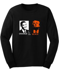 Black Orange Obama And Trump Long Sleeve