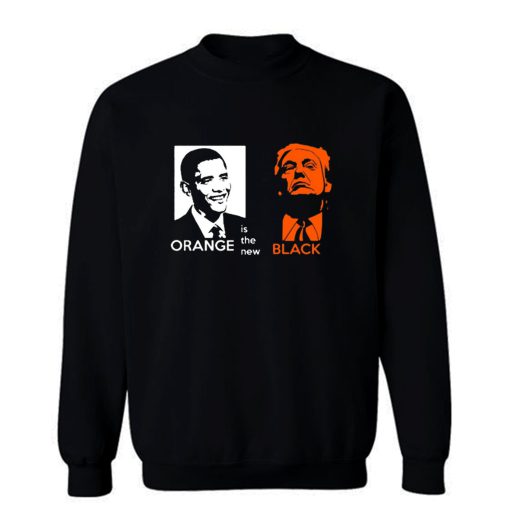 Black Orange Obama And Trump Sweatshirt