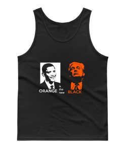 Black Orange Obama And Trump Tank Top