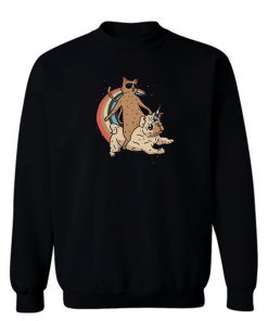 Cat Riding Unidog Vintage Sweatshirt