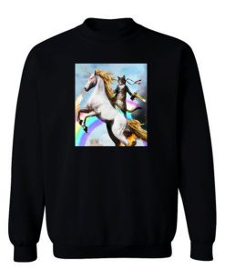 Crazy Cat Unicorn Rainbow Funny Sweatshirt