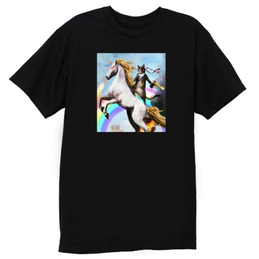 Crazy Cat Unicorn Rainbow Funny T Shirt