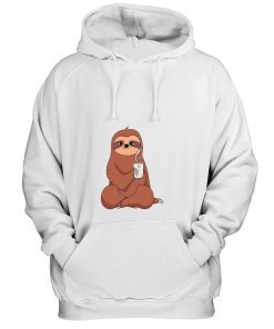Cute Sloth Drink Coffee And Yoga Hoodie
