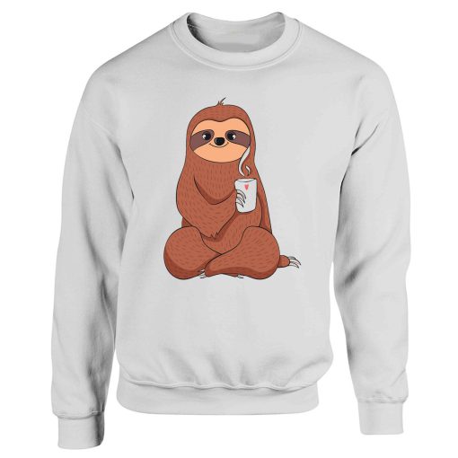 Cute Sloth Drink Coffee And Yoga Sweatshirt