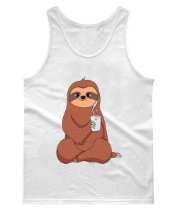 Cute Sloth Drink Coffee And Yoga Tank Top