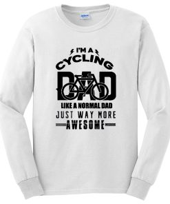 Cycling Dad Funny Vintage Cyclist Fathers Long Sleeve