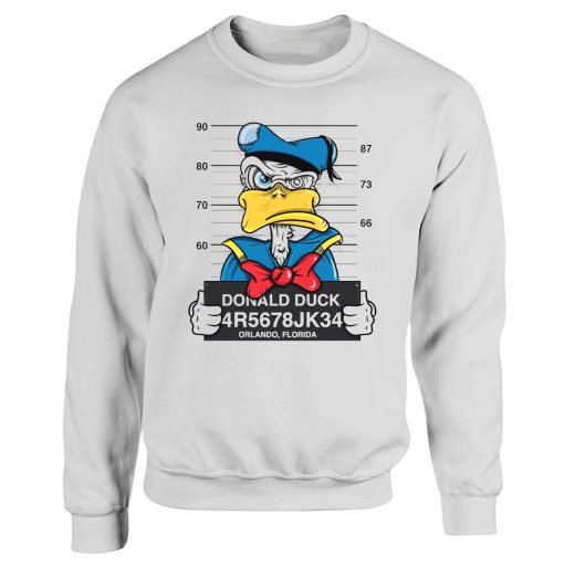 Donald Duck Mugshot Cartoon Character Funny Sweatshirt