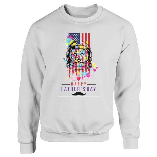 Fathers Day To An American Astronaut Cat Lover Sweatshirt