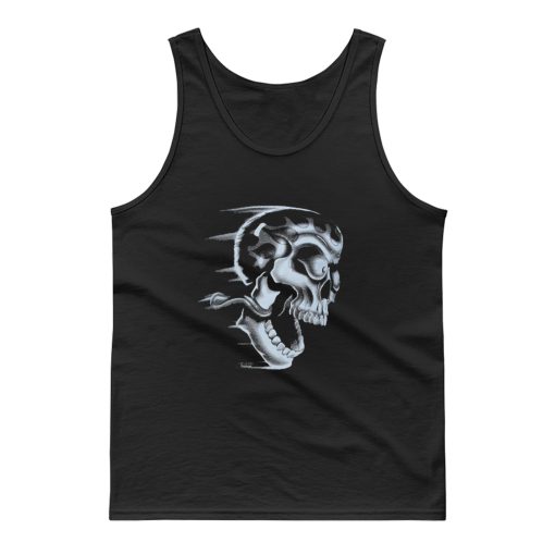 Flaming Skull Tank Top