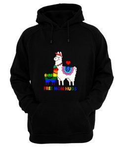 Free Mom Hugs Cute Llama LGBT Support Hoodie