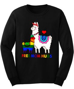 Free Mom Hugs Cute Llama LGBT Support Long Sleeve