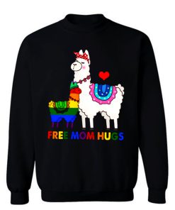 Free Mom Hugs Cute Llama LGBT Support Sweatshirt