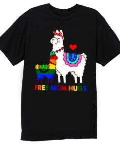 Free Mom Hugs Cute Llama LGBT Support T Shirt