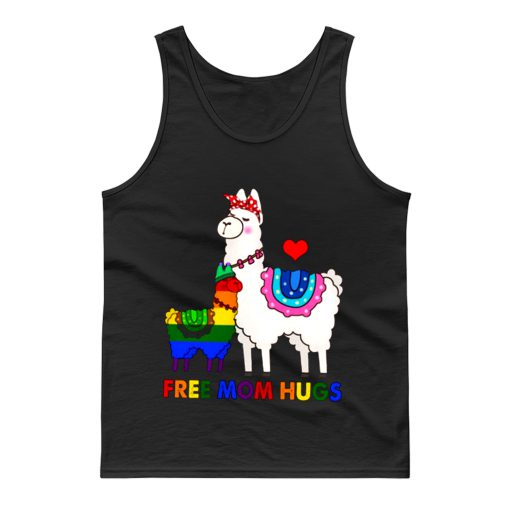 Free Mom Hugs Cute Llama LGBT Support Tank Top
