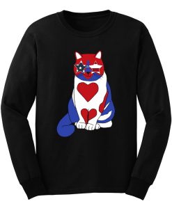 Funny Cat 4th of July American Flag Long Sleeve
