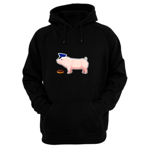 Funny Police Officer Pig Cop and Doughnut Hoodie