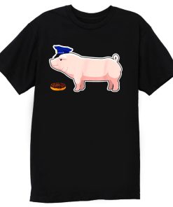 Funny Police Officer Pig Cop and Doughnut T Shirt