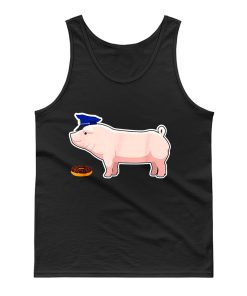 Funny Police Officer Pig Cop and Doughnut Tank Top