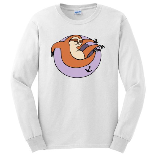 Funny Sloth Swiming Long Sleeve