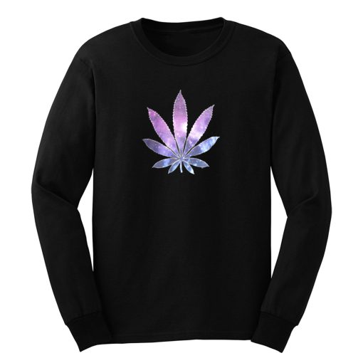Galaxy Marijuana Leaf Long Sleeve