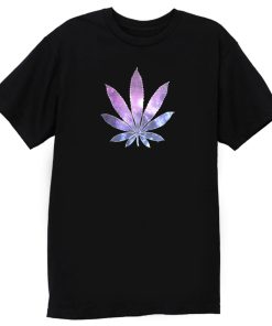 Galaxy Marijuana Leaf T Shirt