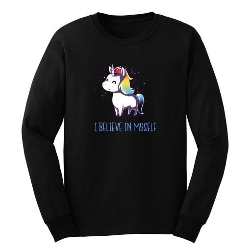 I Believe In Myself Cute Unicorn Horses Long Sleeve