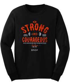Kerusso Boys Athletic Shirt Navy Blue Strong Courageous Kids Christian Long Sleeve