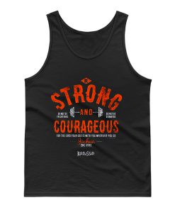 Kerusso Boys Athletic Shirt Navy Blue Strong Courageous Kids Christian Tank Top