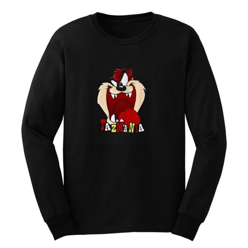 Mad Taz Funny Face Tazmania Cartoon Long Sleeve