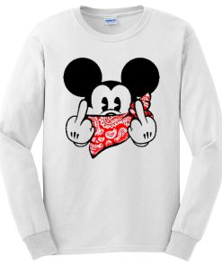 Mickey Mouse Thug Life Gangster Middle Finger Long Sleeve