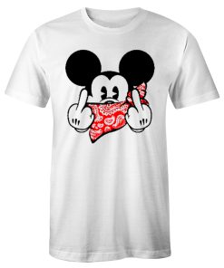 Mickey Mouse Thug Life Gangster Middle Finger T Shirt