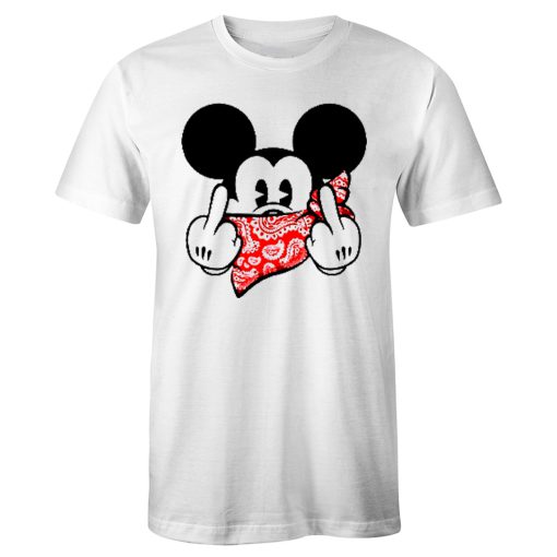 Mickey Mouse Thug Life Gangster Middle Finger T Shirt