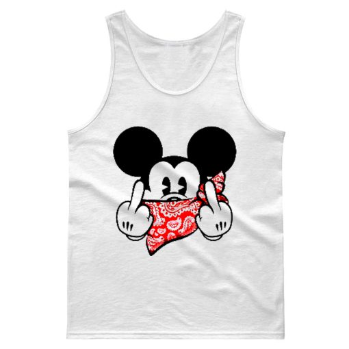 Mickey Mouse Thug Life Gangster Middle Finger Tank Top
