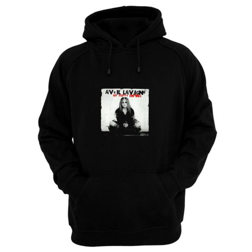 My Happy Ending Avril Lavigne Black And White Poster Hoodie