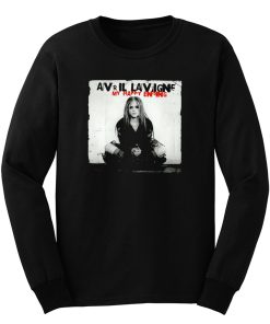 My Happy Ending Avril Lavigne Black And White Poster Long Sleeve
