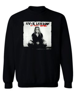 My Happy Ending Avril Lavigne Black And White Poster Sweatshirt
